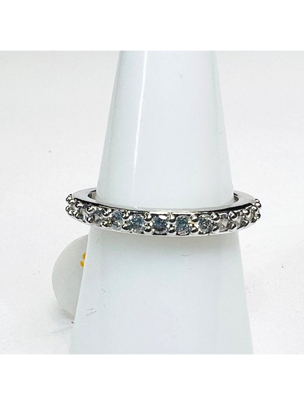 Ring Bomb Party Ring  size 7 clear stones on silver color band